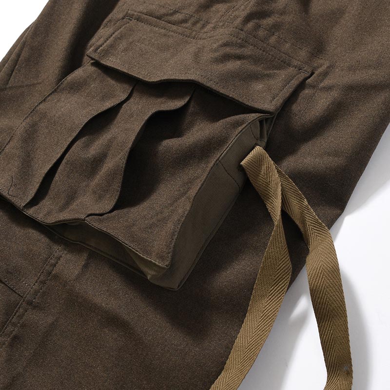 Flannel Cargo Trousers -OLIVE-