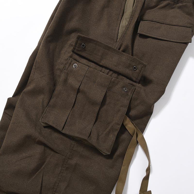 Flannel Cargo Trousers -OLIVE-