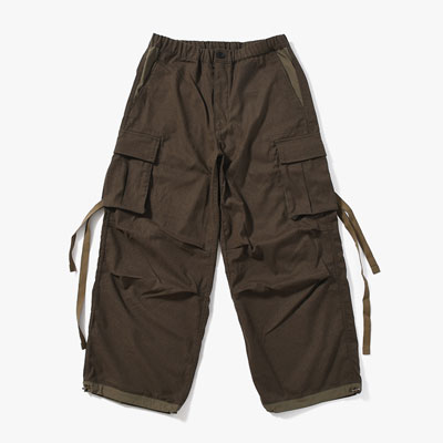 Flannel Cargo Trousers -OLIVE-