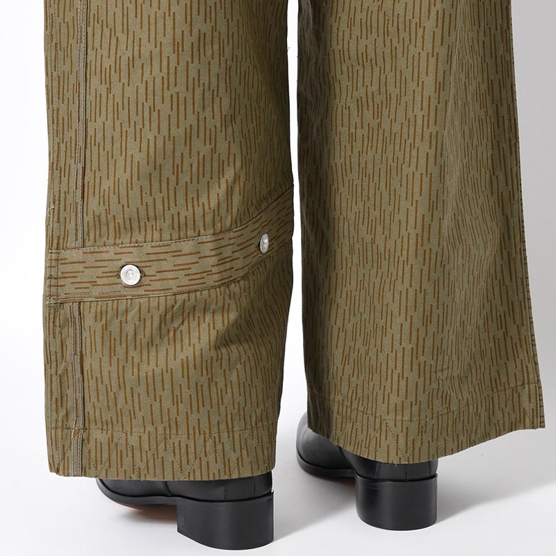 Military Tent Wide Trousers (Raindrop Camo) -OLIVE-