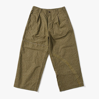 Military Tent Wide Trousers (Raindrop Camo) -OLIVE-