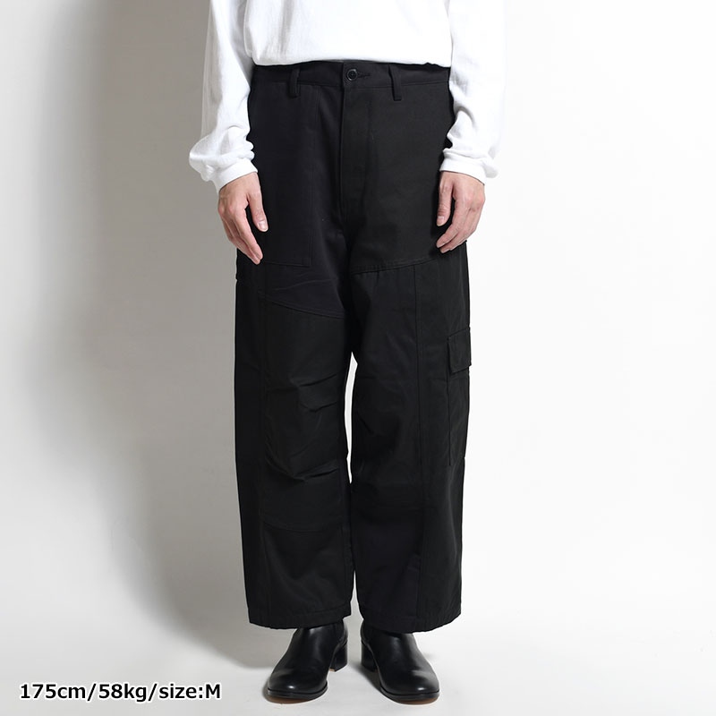 Patchwork Utility Trousers -BLACK-