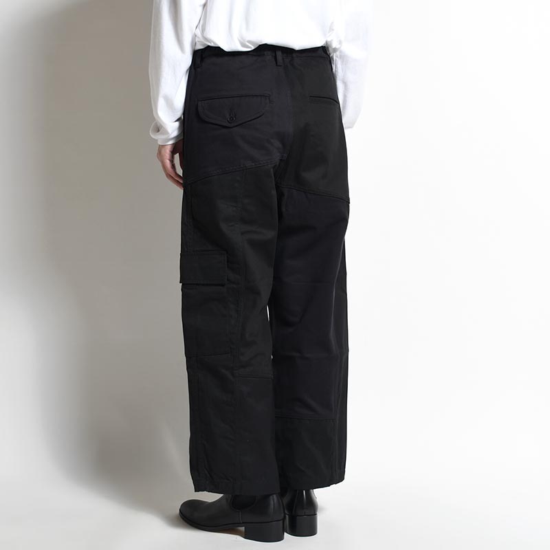 Patchwork Utility Trousers -BLACK-