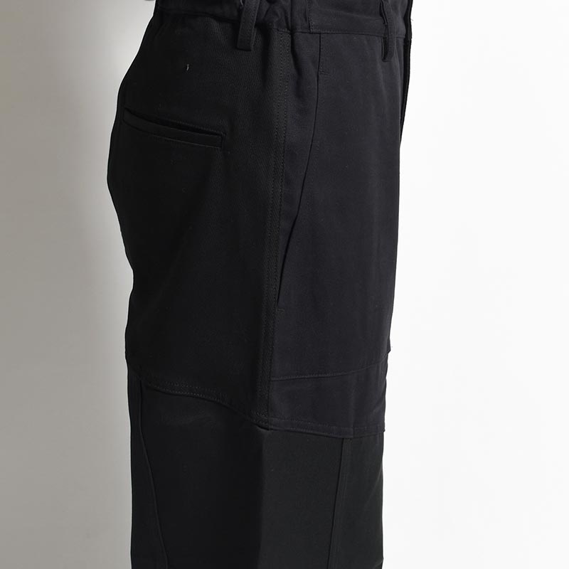 Patchwork Utility Trousers -BLACK-