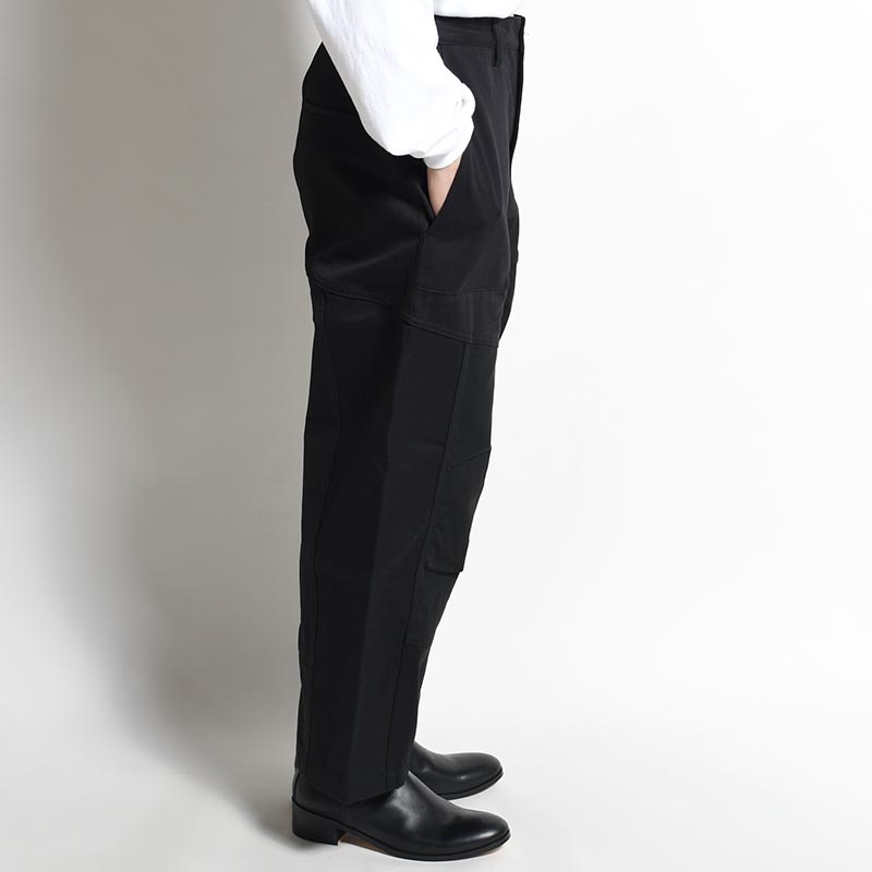 Patchwork Utility Trousers -BLACK-