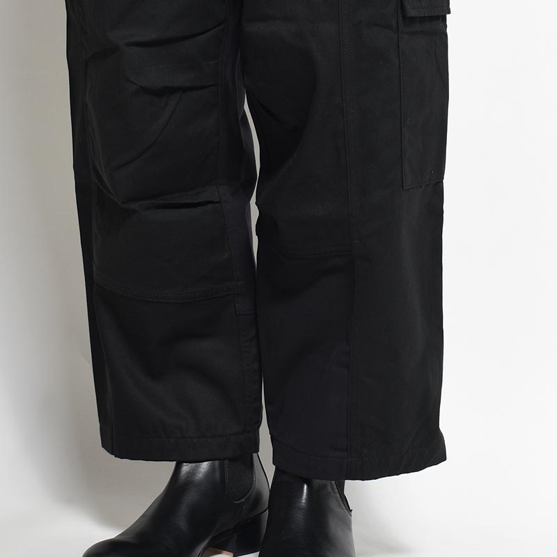 Patchwork Utility Trousers -BLACK-