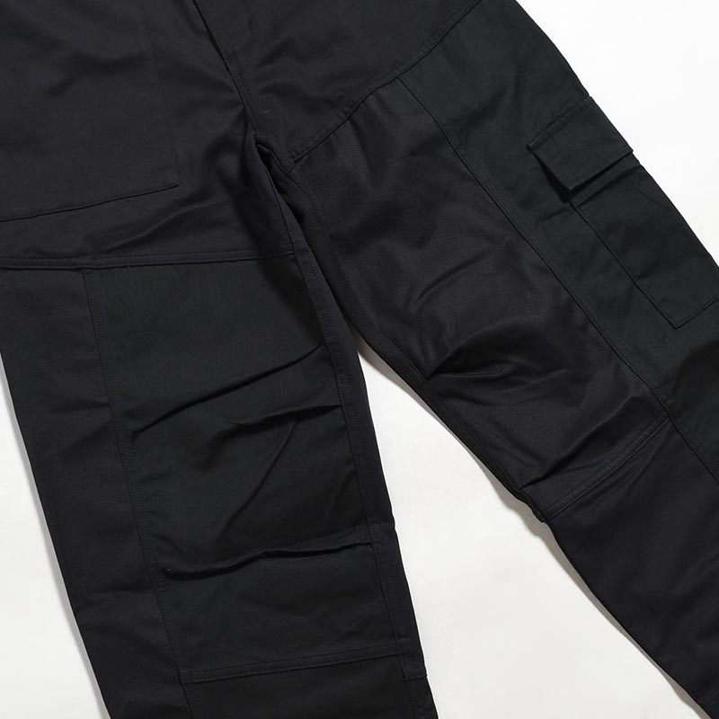 Patchwork Utility Trousers -BLACK-