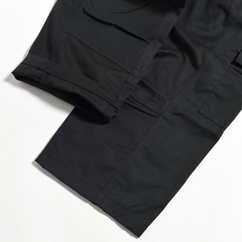 Patchwork Utility Trousers -BLACK-