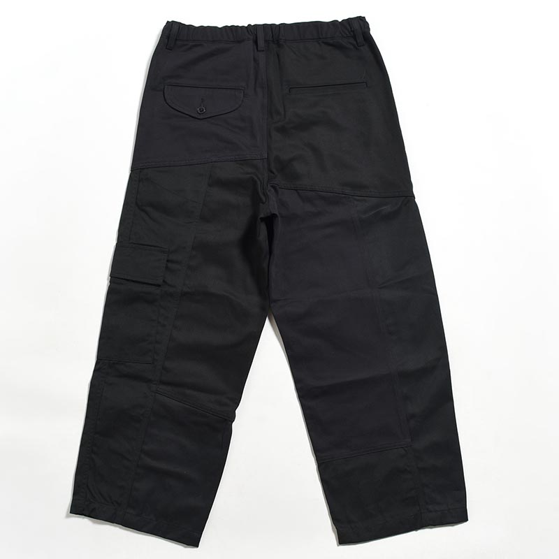 Patchwork Utility Trousers -BLACK-