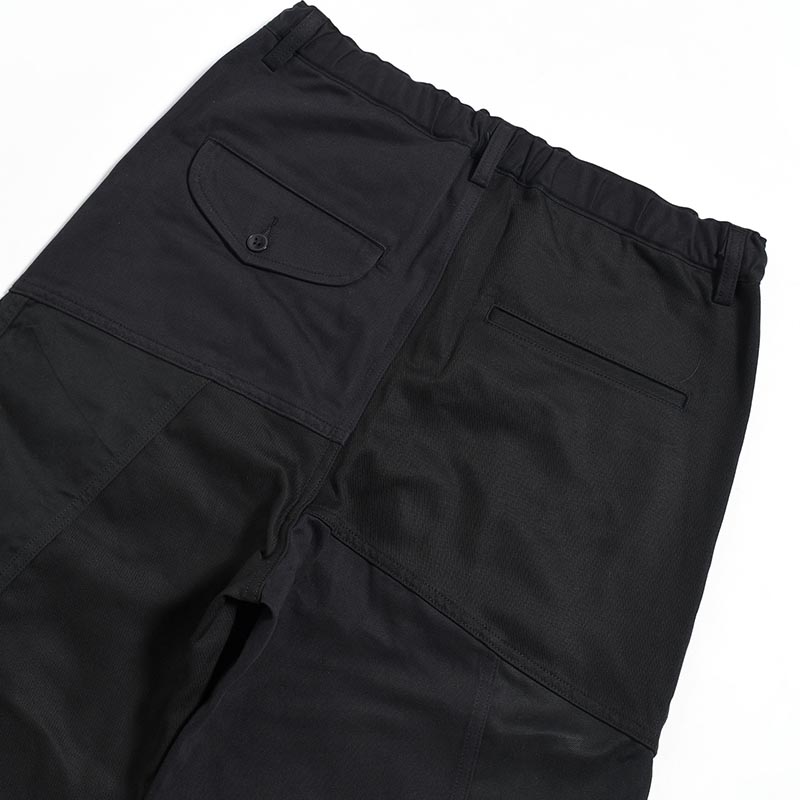 Patchwork Utility Trousers -BLACK-