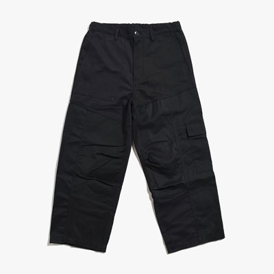 Patchwork Utility Trousers -BLACK-