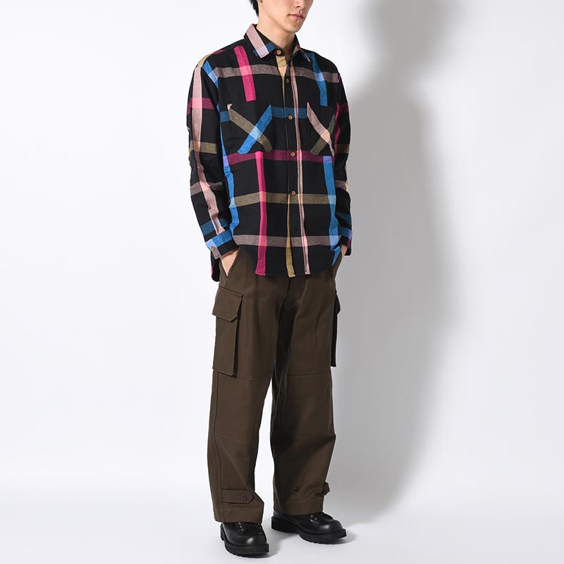 BIG MAC CHECK LS SHIRT -NAVY-