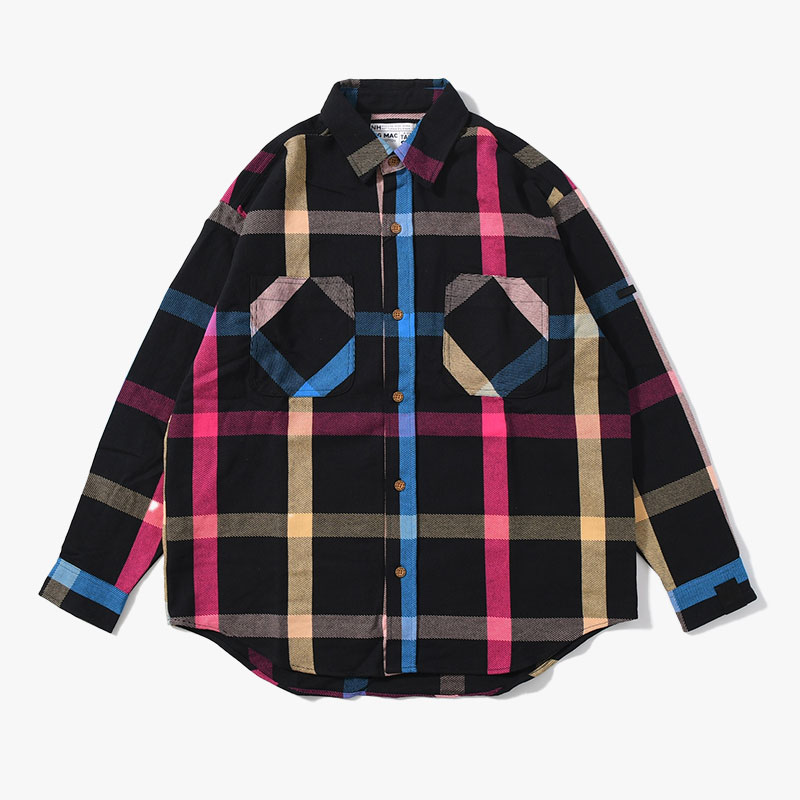 BIG MAC CHECK LS SHIRT -NAVY-