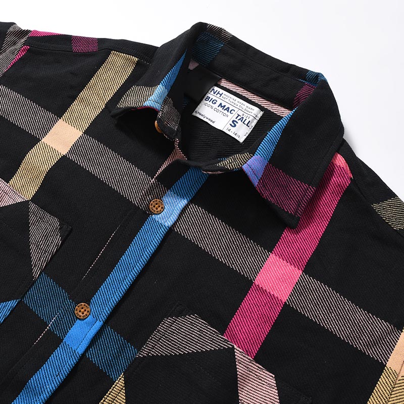 BIG MAC CHECK LS SHIRT -NAVY-