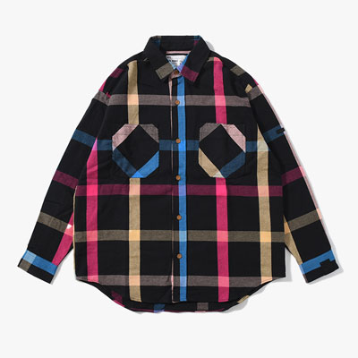 BIG MAC CHECK LS SHIRT -NAVY-