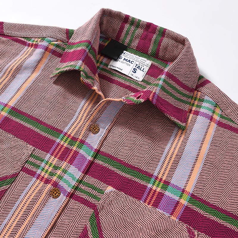 BIG MAC CHECK LS SHIRT -PINK-