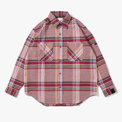 BIG MAC CHECK LS SHIRT -PINK-