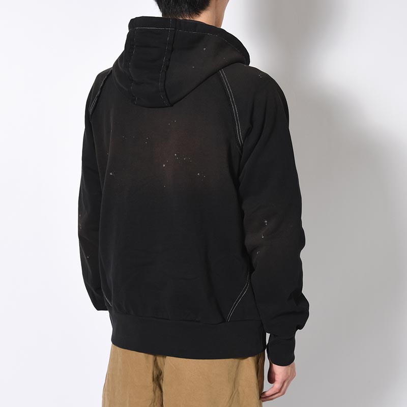 AGED ZIP UP HOODIE -BLACK-