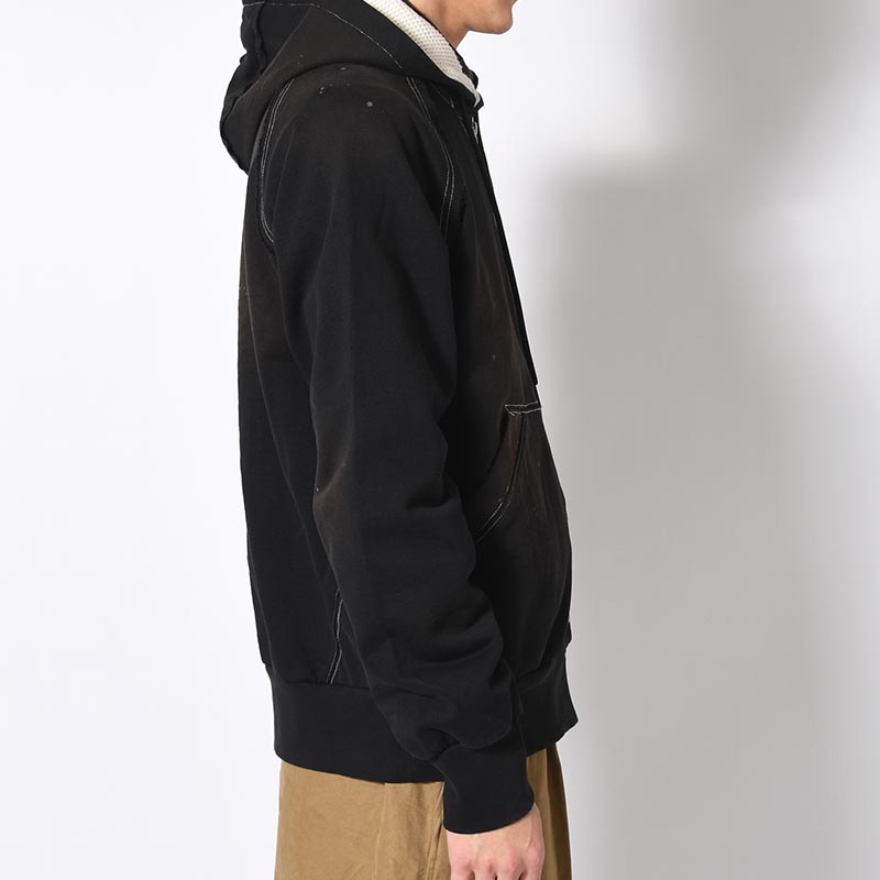 AGED ZIP UP HOODIE -BLACK-