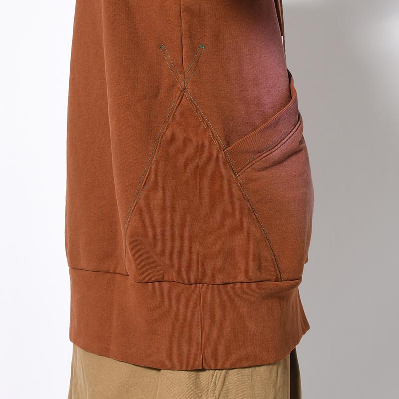 AGED ZIP UP HOODIE -BROWN-