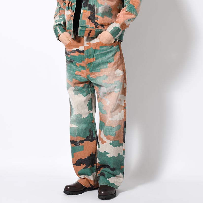 CAMO AGED DENIM PANTS -CAMO-