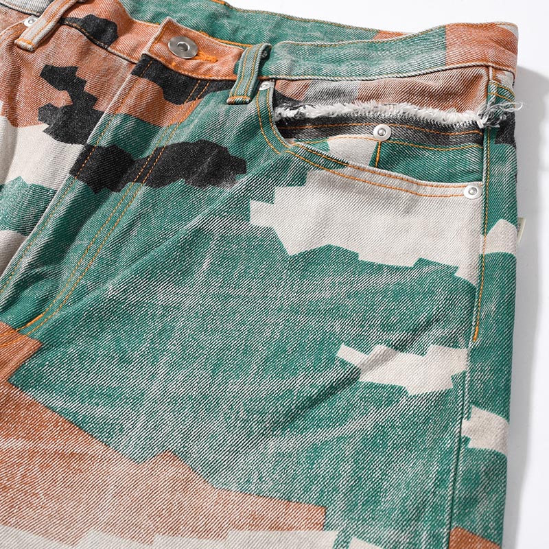 CAMO AGED DENIM PANTS -CAMO-