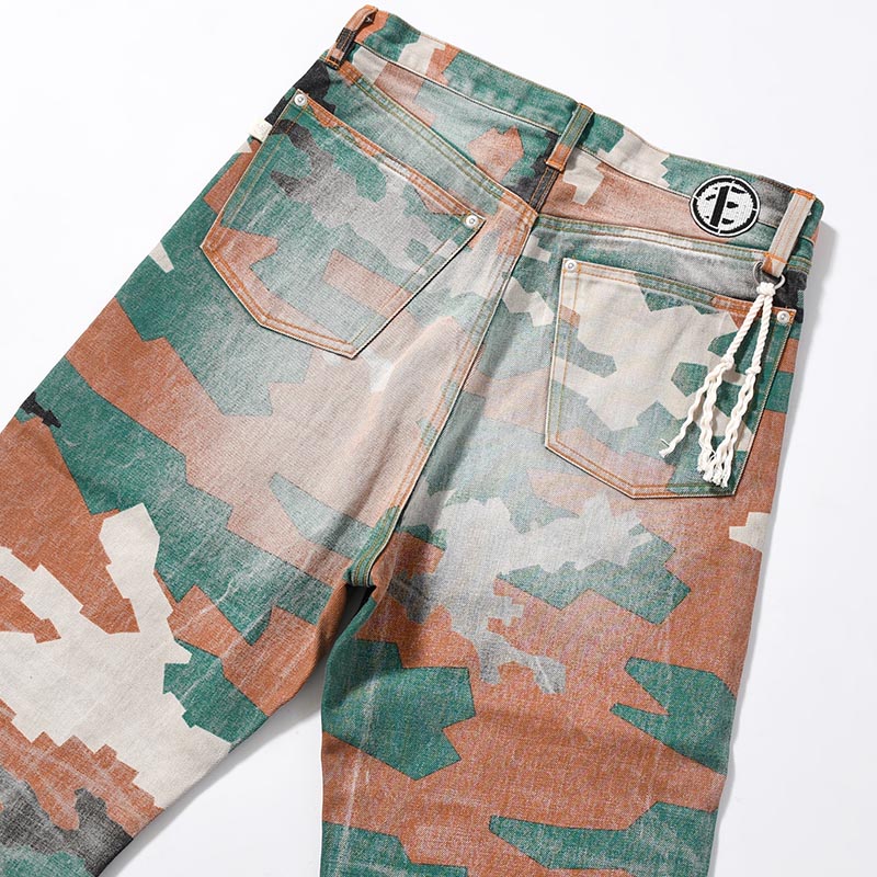 CAMO AGED DENIM PANTS -CAMO-