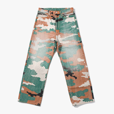 CAMO AGED DENIM PANTS -CAMO-