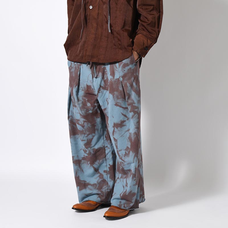 OVERDYED HOME BAGGY -BLUE BROWN-