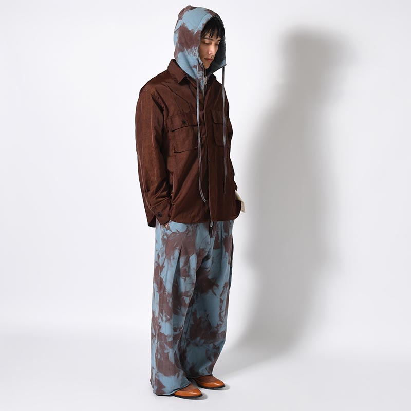 OVERDYED HOME BAGGY -BLUE BROWN-