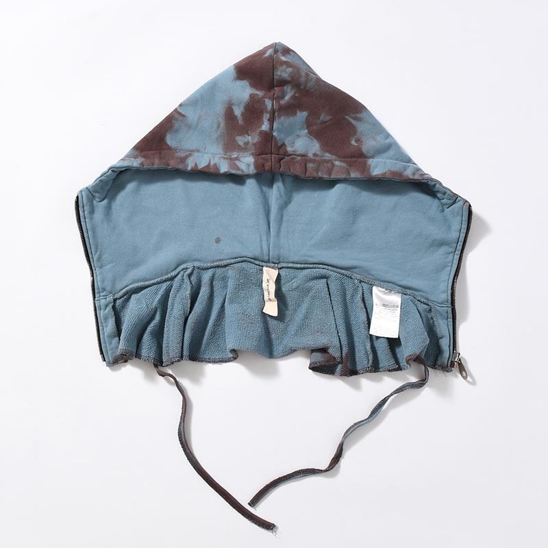 OVERDYED DIVING HOOD -BLUE BROWN-