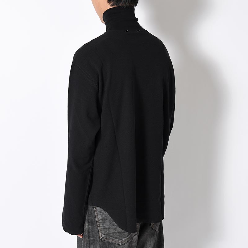 HIGH NECK LONG SLEEVE TEE -BLACK-