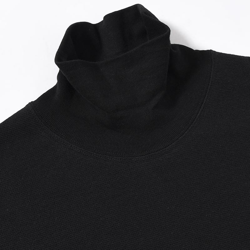 HIGH NECK LONG SLEEVE TEE -BLACK-