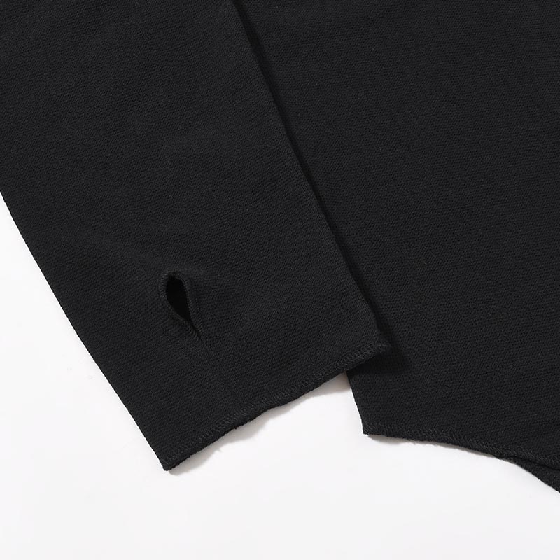 HIGH NECK LONG SLEEVE TEE -BLACK-