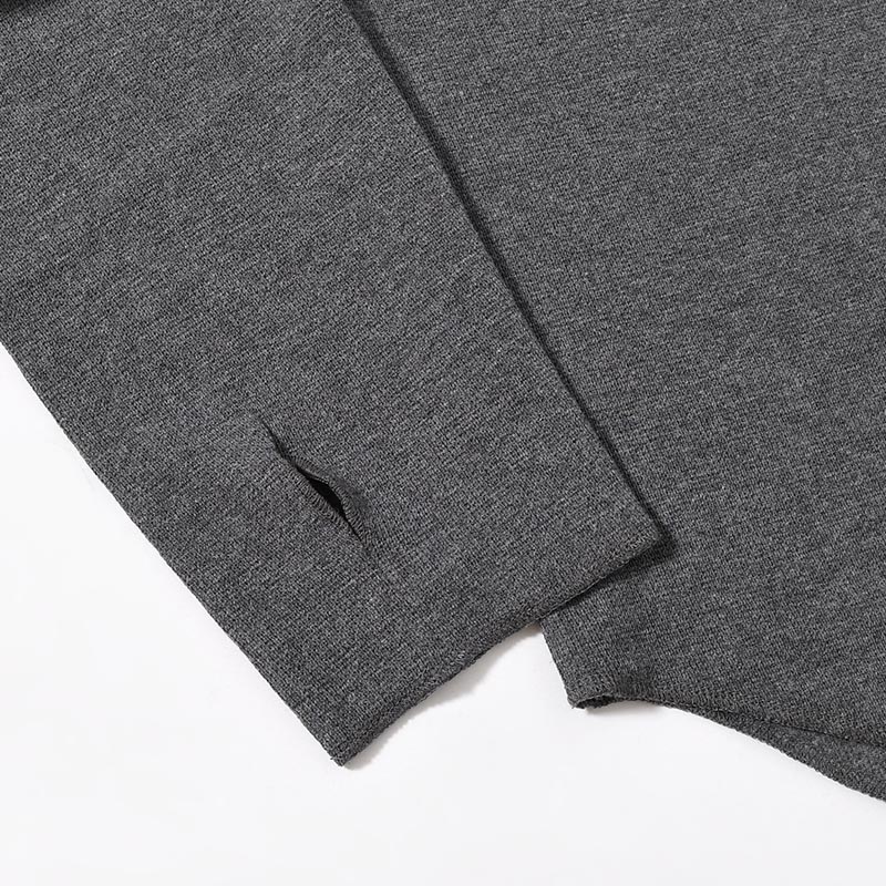 HIGH NECK LONG SLEEVE TEE -ASH CHARCOAL-