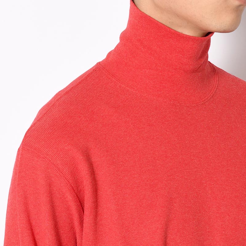 HIGH NECK LONG SLEEVE TEE -RED-