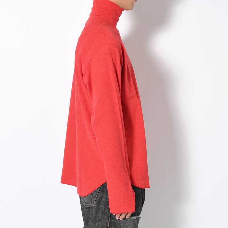 HIGH NECK LONG SLEEVE TEE -RED-