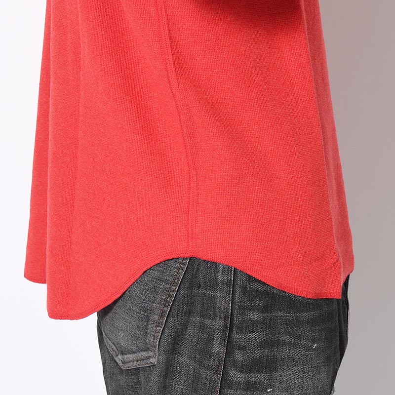 HIGH NECK LONG SLEEVE TEE -RED-