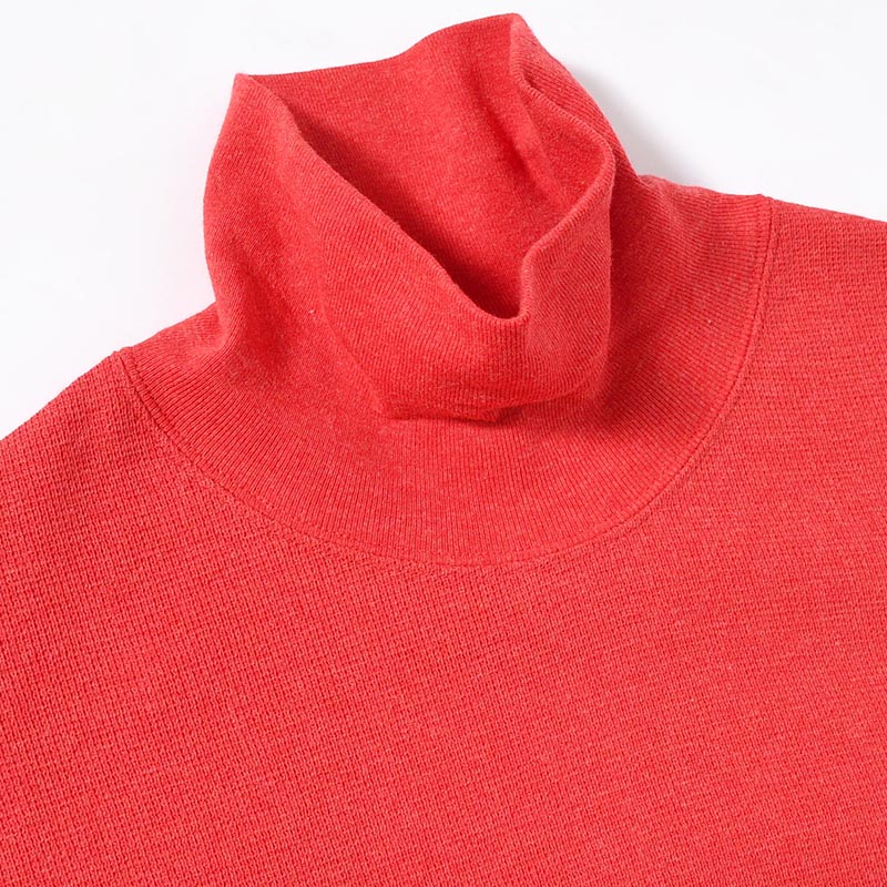 HIGH NECK LONG SLEEVE TEE -RED-