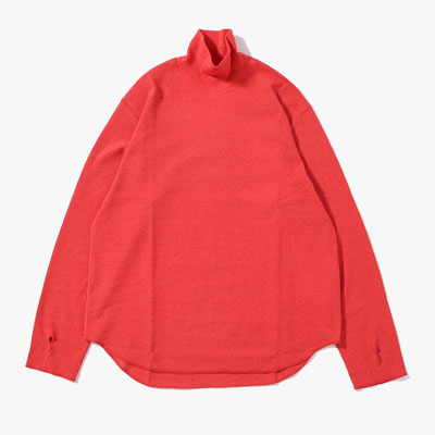 HIGH NECK LONG SLEEVE TEE -RED-