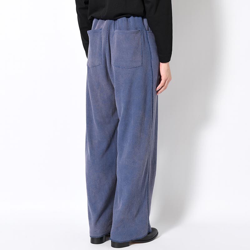 WAFFLE EASY PANTS Pigment Stone Wash -NAVY-