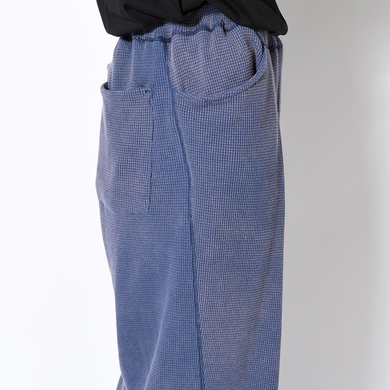 WAFFLE EASY PANTS Pigment Stone Wash -NAVY-