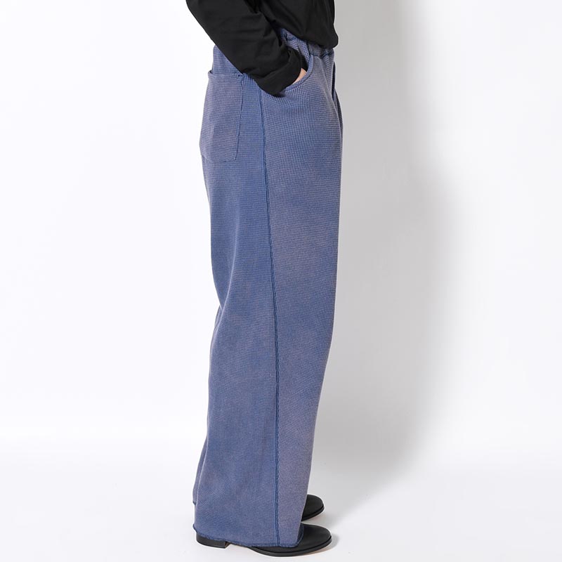 WAFFLE EASY PANTS Pigment Stone Wash -NAVY-