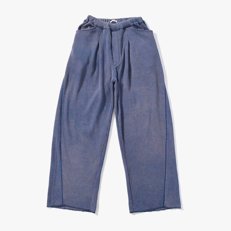 WAFFLE EASY PANTS Pigment Stone Wash -NAVY-