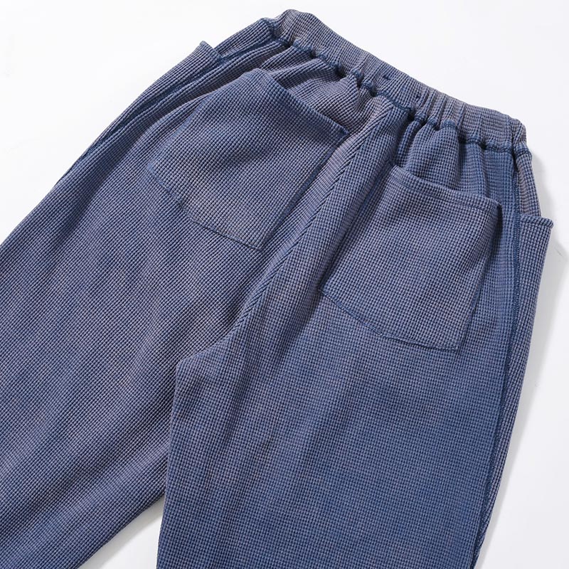 WAFFLE EASY PANTS Pigment Stone Wash -NAVY-