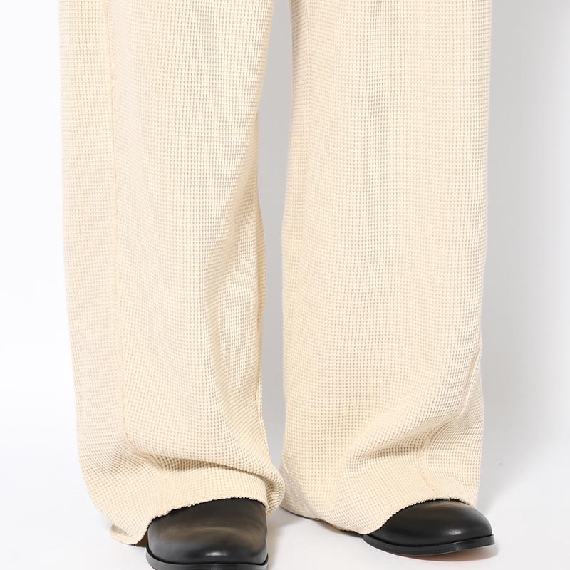 WAFFLE EASY PANTS Pigment Stone Wash -GRAY-