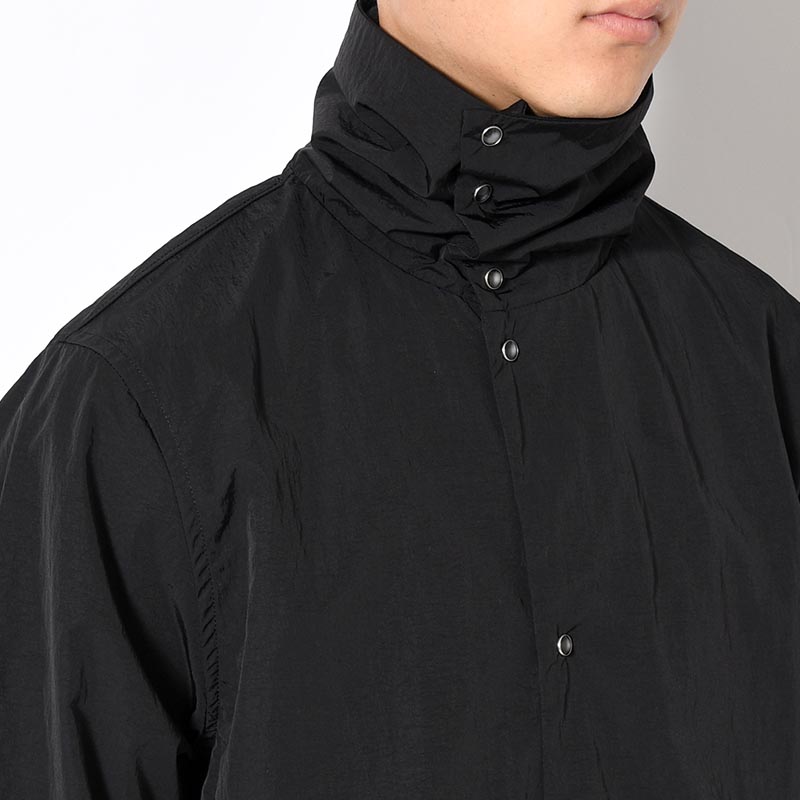 VINTAGE NYLON HIGH NECK SHIRT -BLACK-