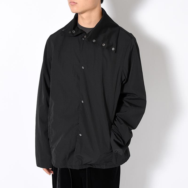 VINTAGE NYLON HIGH NECK SHIRT -BLACK-