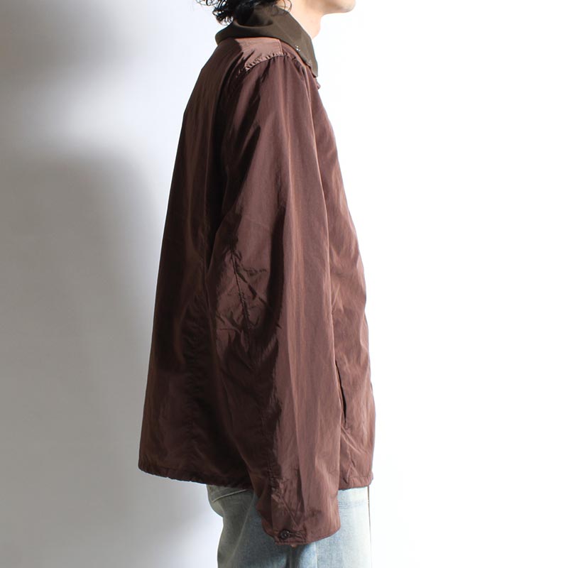 VINTAGE NYLON HIGH NECK SHIRT -BROWN-