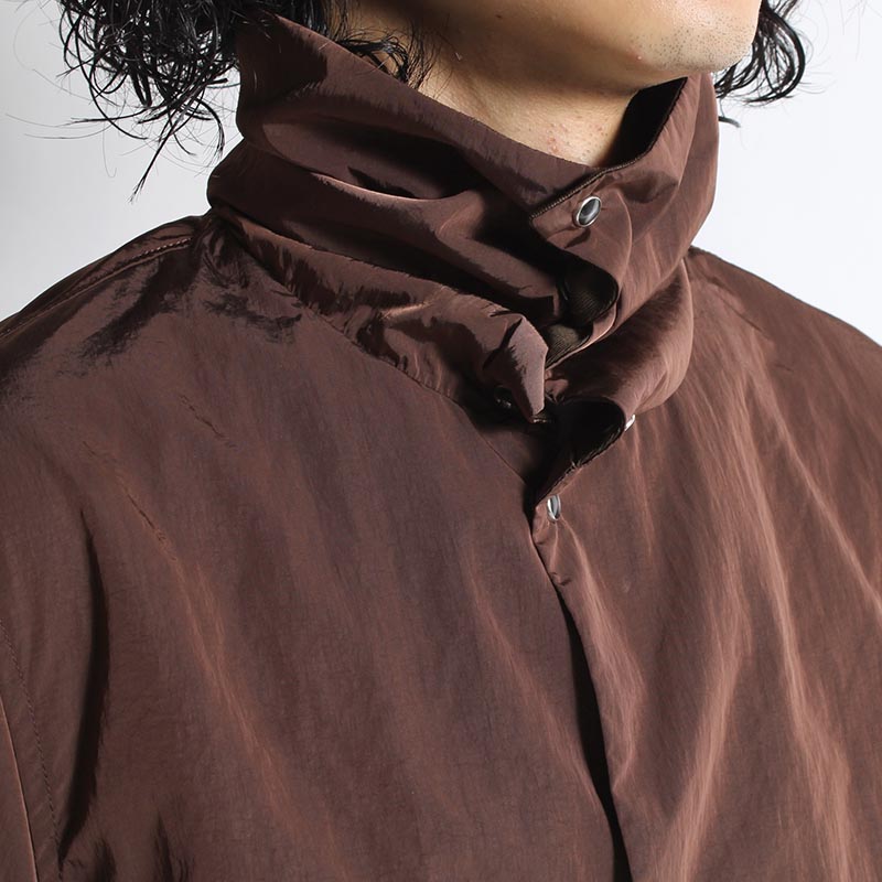 VINTAGE NYLON HIGH NECK SHIRT -BROWN-